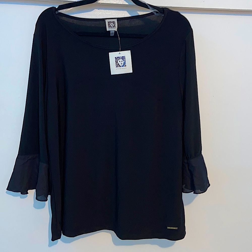 Anne Klein Chiffon-Cuffed Top